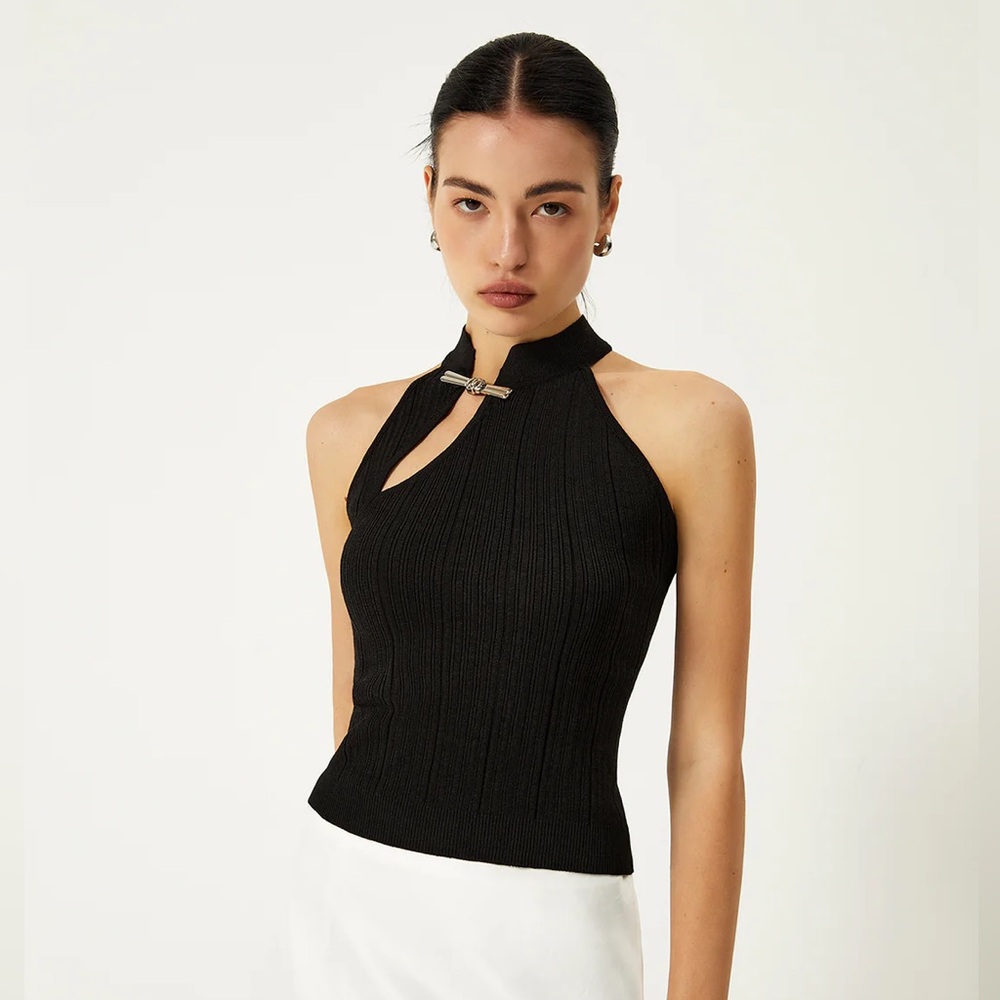 Commense - Asymmetrical Button Sweater Vest